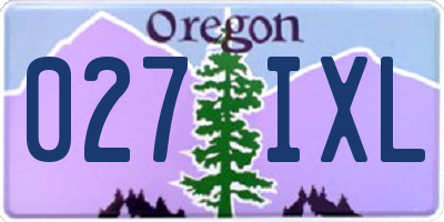 OR license plate 027IXL