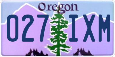 OR license plate 027IXM