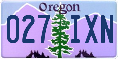 OR license plate 027IXN
