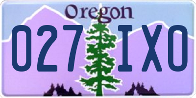 OR license plate 027IXO