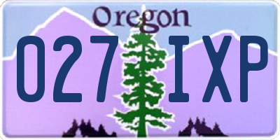 OR license plate 027IXP
