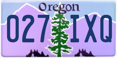 OR license plate 027IXQ