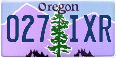 OR license plate 027IXR