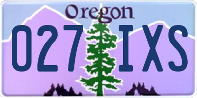 OR license plate 027IXS