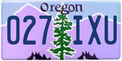 OR license plate 027IXU