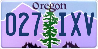 OR license plate 027IXV