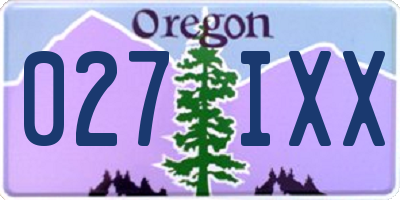 OR license plate 027IXX