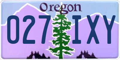 OR license plate 027IXY