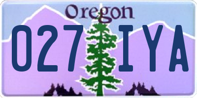 OR license plate 027IYA