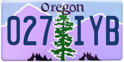 OR license plate 027IYB