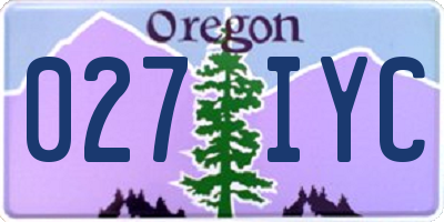 OR license plate 027IYC