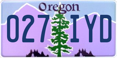 OR license plate 027IYD
