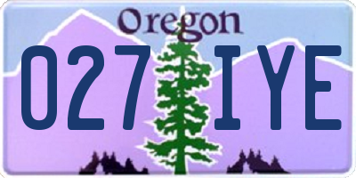 OR license plate 027IYE