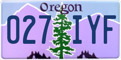 OR license plate 027IYF