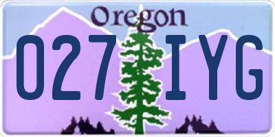 OR license plate 027IYG