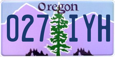 OR license plate 027IYH