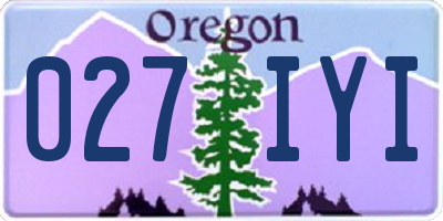 OR license plate 027IYI