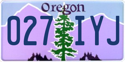 OR license plate 027IYJ