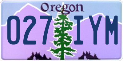 OR license plate 027IYM