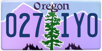 OR license plate 027IYO