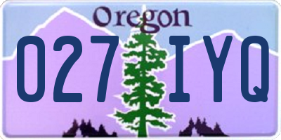 OR license plate 027IYQ