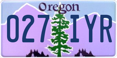 OR license plate 027IYR