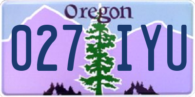 OR license plate 027IYU
