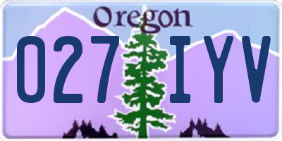 OR license plate 027IYV