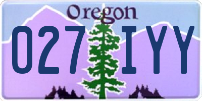 OR license plate 027IYY