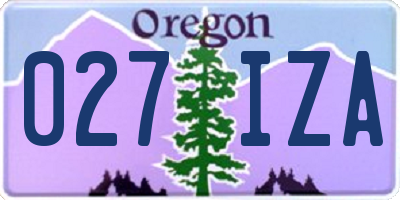OR license plate 027IZA