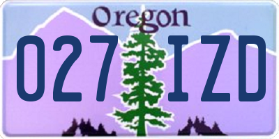 OR license plate 027IZD