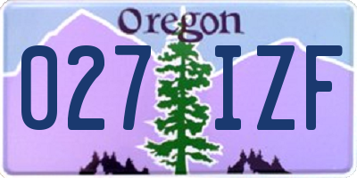 OR license plate 027IZF