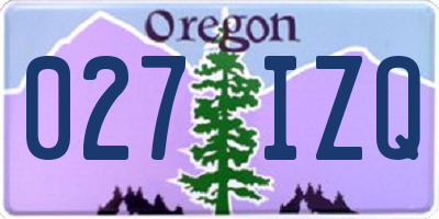 OR license plate 027IZQ