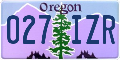 OR license plate 027IZR