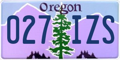 OR license plate 027IZS
