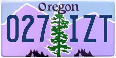 OR license plate 027IZT