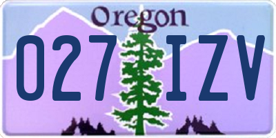 OR license plate 027IZV