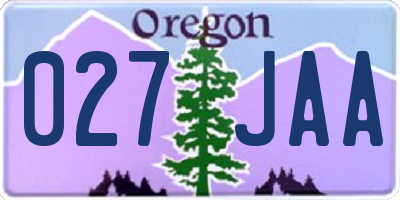 OR license plate 027JAA