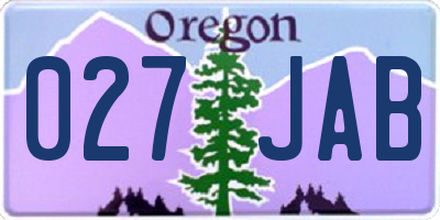 OR license plate 027JAB