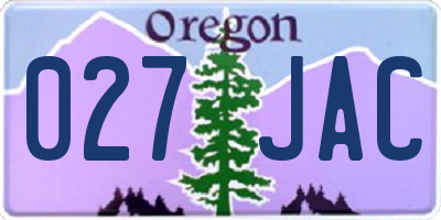 OR license plate 027JAC