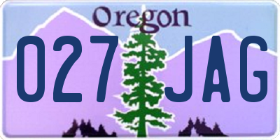 OR license plate 027JAG