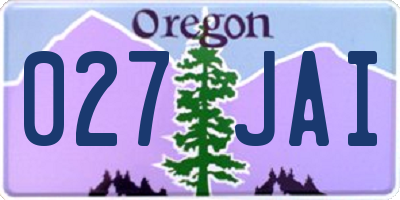 OR license plate 027JAI
