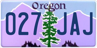OR license plate 027JAJ