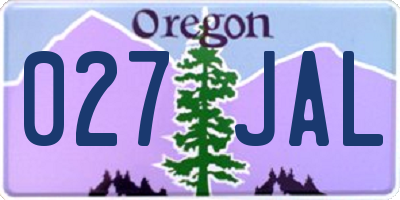 OR license plate 027JAL
