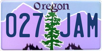 OR license plate 027JAM