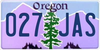 OR license plate 027JAS