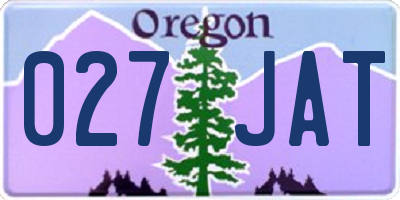 OR license plate 027JAT