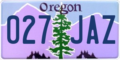OR license plate 027JAZ