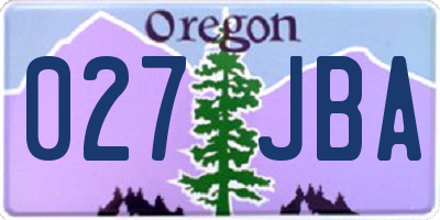 OR license plate 027JBA