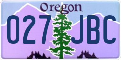 OR license plate 027JBC
